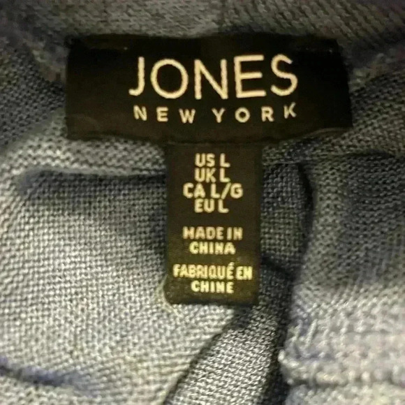 Jones New York cowl neck in slate blue long sleeve top women’s size large - Picture 6 of 8